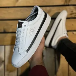 کفش چرم ونس مردانه طبی مدل Hermes (paris) ترمو و سبک سایز بندی ۴۰ تا ۴۴ رنگ سفید طوسی
