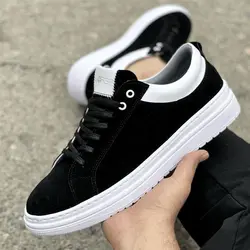 کفش چرم ونس مردانه مدل چرم جیر طبی زیره ترمو و سبک سایز بندی ۴۰ تا ۴۴ رنگ مشکی سفید