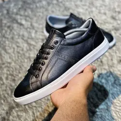 کفش چرم ونس مردانه مدل جک جونز ( Jack & Jones ) چرم براق طبی زیره ترمو و سبک سایز بندی ۴۰ تا ۴۴ رنگ مشکی