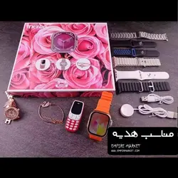 ست هدیه ساعت هوشمند اولترا، موبایل و اکسسوری زنانه TK700 