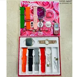 ست هدیه ساعت هوشمند اولترا، موبایل و اکسسوری زنانه TK700 