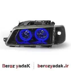 چراغ جلو پژو 405 طرح گلس آبی - بروز یدک