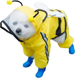 بارانی سگ ، لباس ضد آب ، برای حیوانات خانگی با کلاه شفاف و پوشش کامل بدن برند: SIWODIOG کد : PS 529