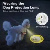 چراغ قلاده سگ با اسلایدهای پروجکشن ( مجهز به تراشه مدار مستقل و باتری هوشمند ) برند: Pet Social Lamp کد : GH 510