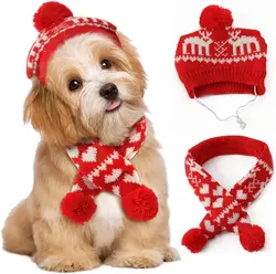 کلاه و شال قرمز کریسمس سگ برند: Sheripet کد : ps 514