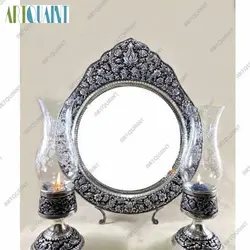 آینه شمعدان نقره عیار 84، بسیار با کیفیت و با دوام، مناسب منزل و محل کار