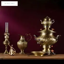 سماور گازی برنجی 6 لیتری، دست ساز، کیفیت عالی، بسیار زیبا و خاص