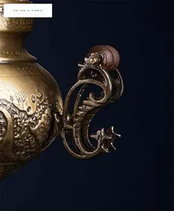 سماور زغالی برنجی ۶ لیتری، با ورق برنج ضخیم، کاملا دست ساز و درجه 1