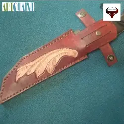 غلاف چرمی حکاکی شده چاقو دست رنگ و دستدوز بسیار شیک و بادوام