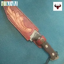غلاف چرمی حکاکی شده چاقو دست رنگ و دستدوز بسیار شیک و بادوام