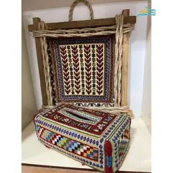 جلد دستمال  و تابلو گلیمی دستباف سیرجان مناسب روی میز و کنار مبل با رنگ طبیعی درجه 1
