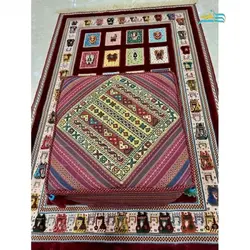 پاف صندلی گلیمی دستباف سیرجان مناسب پای مبل و تخت سنتی با رنگ طبیعی با کیفیت