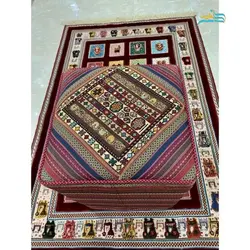 پاف صندلی گلیمی دستباف سیرجان استفاده شده از رنگ طبیعی با کیفیت بالا درجه 1
