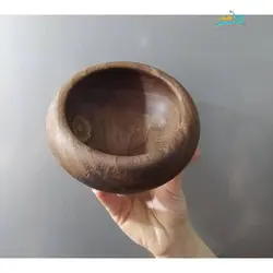 کاسه چوبی گرد ساخته شده از چوب گردو با کیفیت عالی