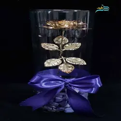 باکس گل شیشه ای برنجی با روکش نقره، بسیار زیبا و استفاده شده از مواد درجه 1