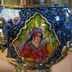 سماور برنجی مینیاتور، یک اثر هنری خاص، با رنگ ثابت و کیفیت بالا