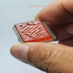 انگشتر مردانه عقیق هندی تراش مستطیل