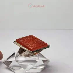 انگشتر مردانه عقیق هندی تراش مستطیل