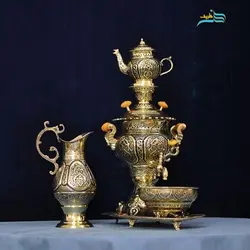 سماور برنجی دکوری 3 لیتری با هفت سال ضمانت ثبات رنگ و کیفیت