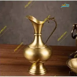 سماور برنجی زغالی 6 لیتری سنگین وزن، ورق ضخیم با ارتفاع 50 سانتیمتر