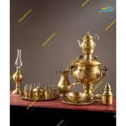 سماور زغالی برنجی 6 لیتری با روکش نانو، رنگ ثابت و ورق ضخیم برنج