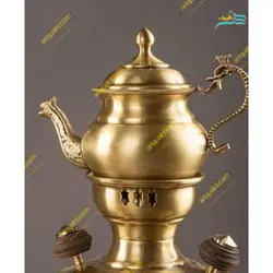 سماور زغالی برنجی 6 لیتری با روکش نانو، رنگ ثابت و ورق ضخیم برنج