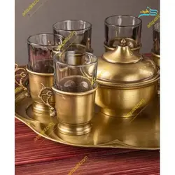 سماور زغالی برنجی 6 لیتری با روکش نانو، رنگ ثابت و ورق ضخیم برنج