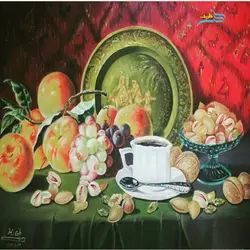 نقاشی میوه با تکنیک رنگ روغن، مناسب سالن پذیرایی و آشپزخانه