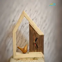 ساعت گالری گنجشک چوب، ضد موریانه و کاملا چوبی،  موتور ساعت تایوانی