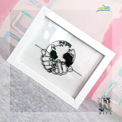 تابلو زینتی زمین، ویترای طرح مینیمال با دورگیر دست ساز، کاری خاص برای افرادی خاص