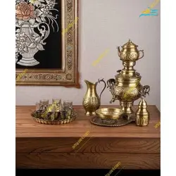 سماور زغالی برنجی 3 لیتری، با روکش نانو کاملا دستساز و با کیفیتی بسیار بالا