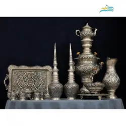 سرویس سماور و چای خوری و تنگ شاخدار با روکش کوره ای، مقاومت بالا و رنگ ثابت