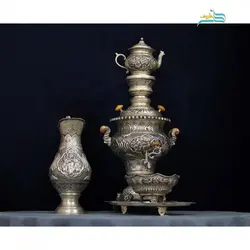 سرویس سماور و چای خوری و تنگ شاخدار با روکش کوره ای، مقاومت بالا و رنگ ثابت