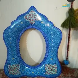 آینه و شمعدان میناکاری بسیار خوش ساخت، از جنس مس لعاب شده با بهترین زیرساخت