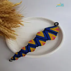 دستبند آماج دستساز، جنس نخ موم زده با سنگ عقیق مکزیکی، بسیار با دوام