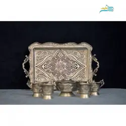 سرویس سماور و چای خوری قلم اعلاء 4 لیتری با روکش کوره ای و رنگ ثابت