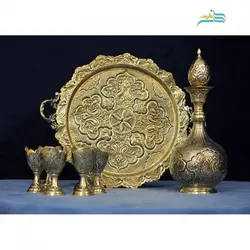 سرویس سماور و شربت خوری 5 لیتری قلمزنی دست اعلاء امضاء دار