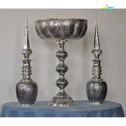 تنگ شاخدار قلم زنی اعلا جنس برنج و آبکاری نقره و سیاه قلم، دارای روکش کوره ای و رنگ ثابت