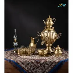سماور زغالی 6 لیتری برنجی با جنس برنج اعلا با ضمانت و روکش نانو بسیار ماندگار