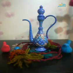 گلاب پاش با بشقاب میناکاری 25 سانتی از جنس مس لعاب شده با بهترین کیفیت و زیر ساخت