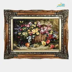 تابلو فرش گلدان حصیری وزن 6 کیلوگرم بسیار زیبا و کاربردی، مناسب منزل و محل کار