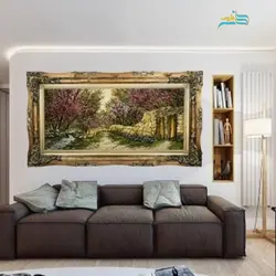 تابلو فرش دستباف طرح کوچه باغ شکوفه از جنس نخ، مناسب دکوراسیون و بسیار زیبا