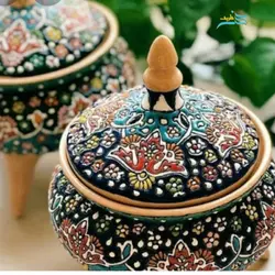 آجیل خوری سفالی میناکاری کاملاً کاربردی و قابل شستشو با کیفیت عالی