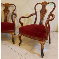 مبلمان معرق 7 نفره کلاسیک چپندر و میز وسط کاملاً دست ساز با چوب راش گرجستان