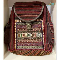 کیف کوله بزرگ تمام گلیمی پشمی جنس پشم کرک مرینوس با کیفیت بالا و رنگ طبیعی گیاهی