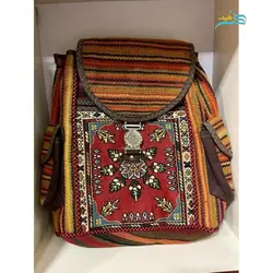کیف کوله بزرگ تمام گلیمی سیرجان محصول شهر جهانی گلیم با رنگ طبیعی و مواد درجه 1