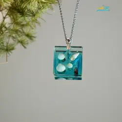 گردنبند دخترانه رزینی دژاوو طرح دریا کاملاً دست ساز و رنگ ثابت