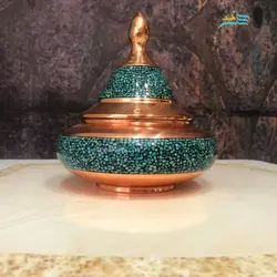 شکلات خوری فیروزه کوب مدل سفینه کد ۱۰۲۱ تزئین شده با سنگ اصل نیشابور