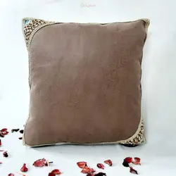 کاور کوسن دست دوخت، سنگ دوزی شده با پارچه مخمل سوییت با کیفیت عالی