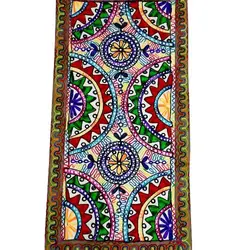 رومیزی سوزن دوزی و آینه کاری B-15 مستطیل با پارچه کتان و دوخته شده با نخ سوزندوزی
